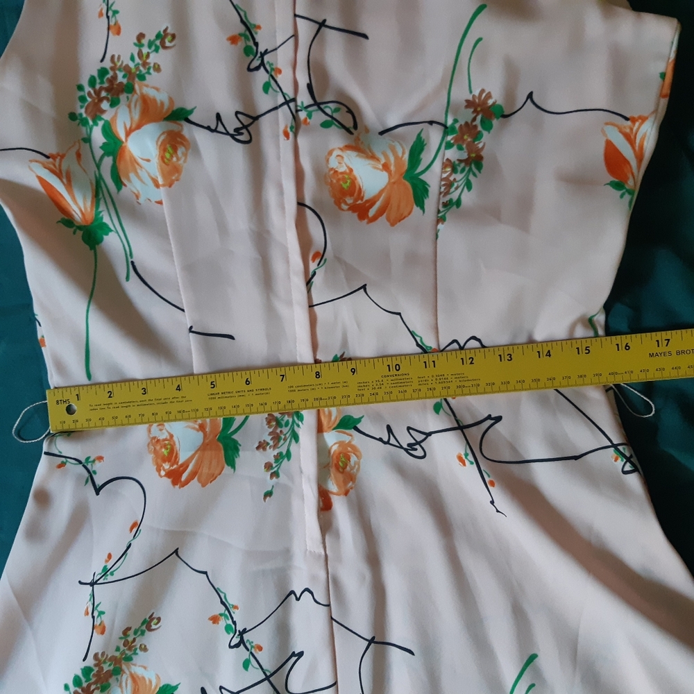 1960 Vintage Pink Sleeveless Dress Polyester Knee Length - Picture 13 of 16